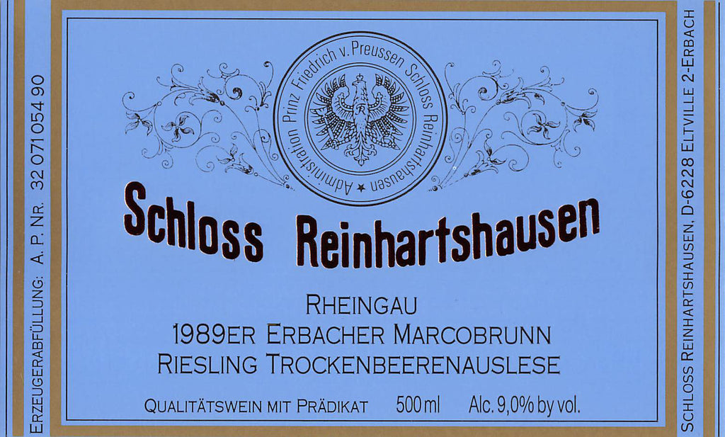 Schloss Reinhartshausen 1989 Erbach Marcobrunn Riesling Trockenbeerenauslese (0,5l)