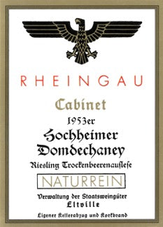Kloster Eberbach 1953 Hochheimer Domdechaney Riesling Trockenbeerenauslese (0,7l)