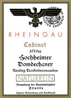 Kloster Eberbach 1959 Hochheimer Domdechaney Riesling Trockenbeerenauslese (0,7l) – Auction Wine