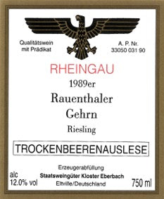 Kloster Eberbach 1989 Rauenthaler Gehrn Riesling Trockenbeerenauslese (0,75l)